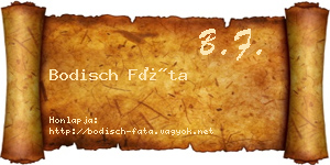 Bodisch Fáta névjegykártya